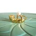 Miniature cat pearl ball playing brass white vintage figurine small collectible