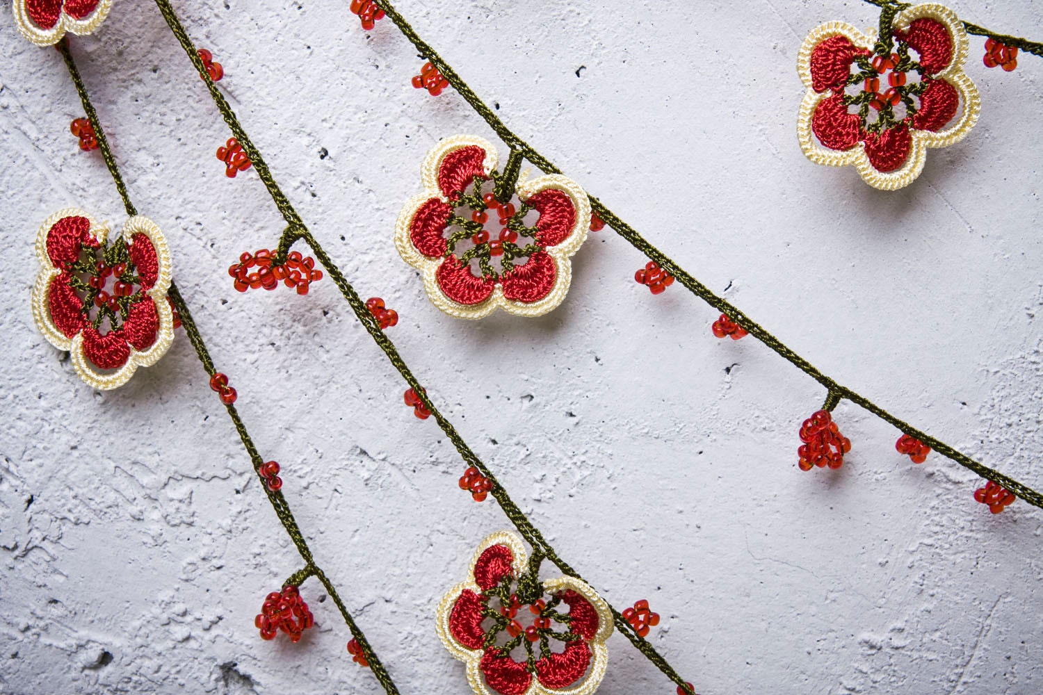 turkish lace needle lace crochet oya necklace