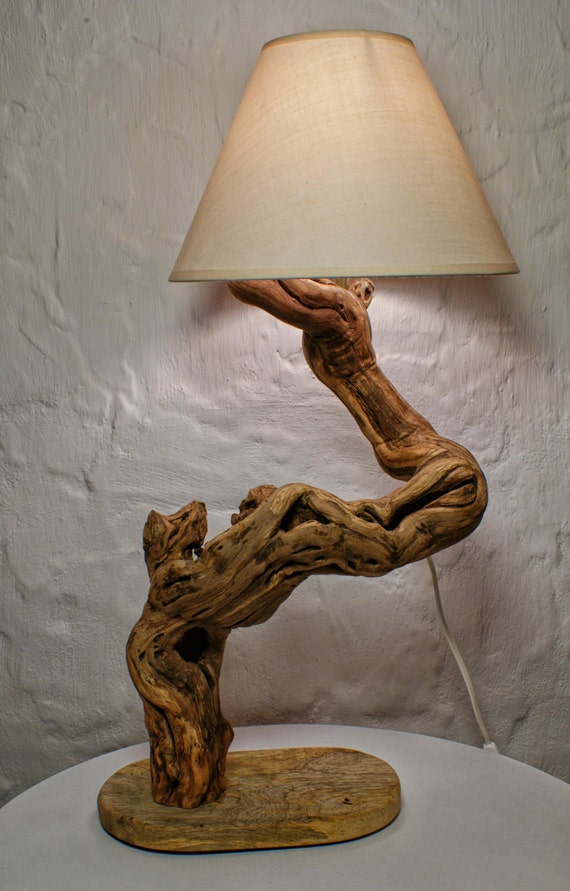 Driftwood Lamp Sculpture Natural Design Driftwood