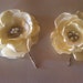 Bridal flower hair clip 2 ivory bridal flowers with pearl and rhinestone embellishment...Wedding hair accessories