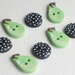 Pear and Polkadots Button Mix - 8 polymer buttons