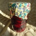 Beeswax food wrap. Natural, reusable alternative to plastic wrap. Medium size, Chili pepper (black) pattern.