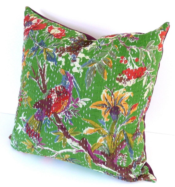 Items similar to Kantha Cloth Pillow Cover, 18" x 18" Authentic