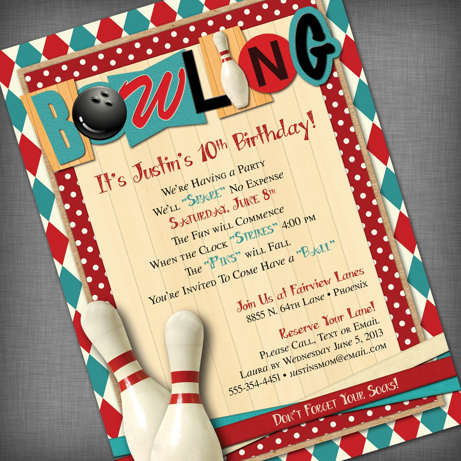 Culturatudela Bowling Party Invitation Templates