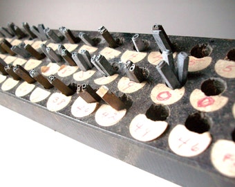 Vintage Industrial Thick Metal Letterpress Print Single Alphabet Letters Numbers for Jewelry Projects, Mixed Media Collections