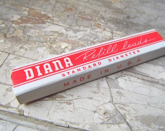 Vintage Diana Long Red Leads for Mechanical Pencils, Original Box, Great for Treasure Box Miniature, Office Supplies, Stationery