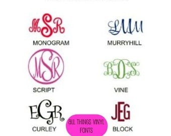 Car Monogram Initials Decal Personalized Vinyl Sticker
