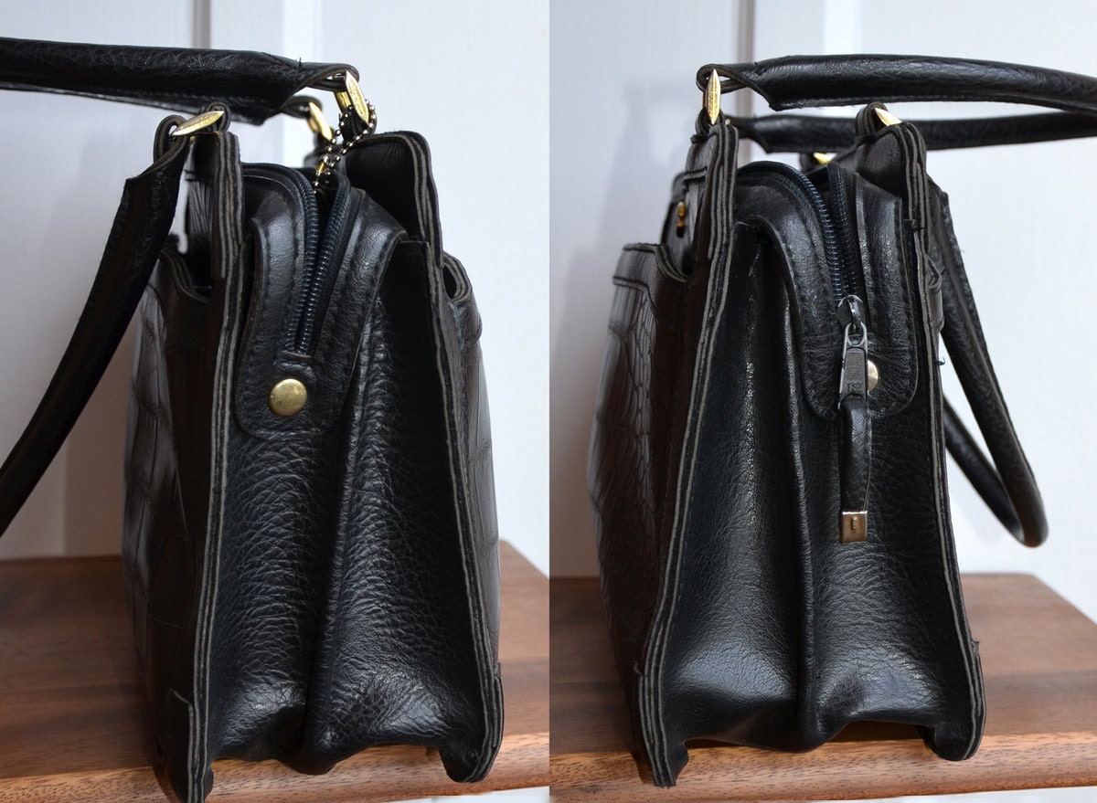 Cornell Black Faux Leather Handbag Purse