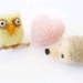 Needle felted magnets - needle felted owl -wool felt magnets -felted animals-wool animal toy -wool magnets -needle felted bear
