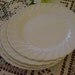 English Johnson Brothers Ironstone Snow White Regency Pattern Swirled Edged Dessert Plates