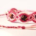 Pink Beaded Friendship Bracelet with Flat Millefiori Black Beads