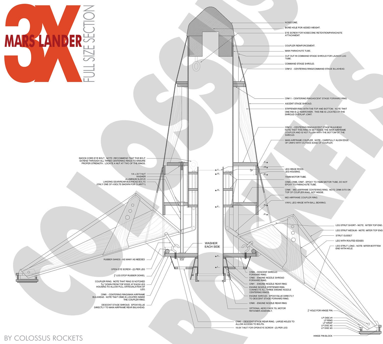 3X Mars Lander High Power Model Rocket Kit SOLD OUT Must