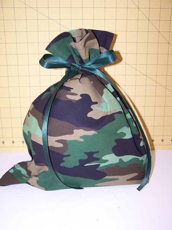 Items similar to Gift bag, fabric, Camo, Medium. Reusable gift bag. on Etsy