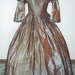 Original 1850s Lavender changable silk taffeta day dress