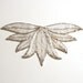 White silver patch, Vintage Hand Beaded Appliques, Sewing Applique Patch