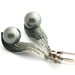 Pearl Dark Gray Earrings, Swarovski Pearls, Dark Gray Pearls , sterling silver 925