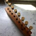 Red Elm wood spice rack with test tubes and cork stoppers eco friendly