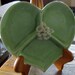 Heart Shape Green Dish Vintage