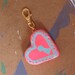 NEON heart LOCKET CHARM -- polymer clay heart shaped pin