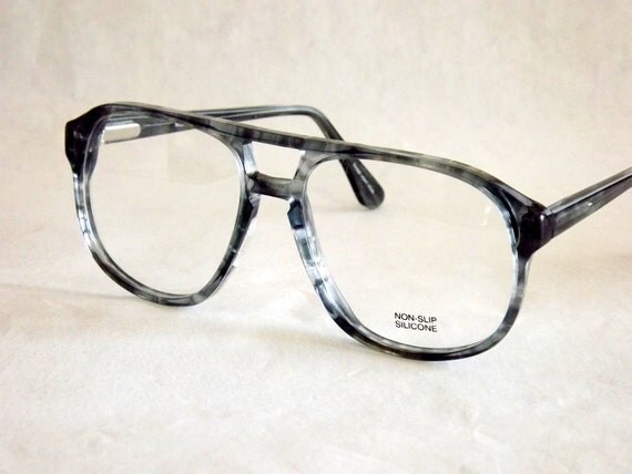 Aviator Eyeglasses Vintage 80s Macho Mens Tortoise Shell