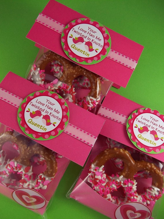 Items similar to Chocolate Covered Pretzel Party Favor Bags on Etsy