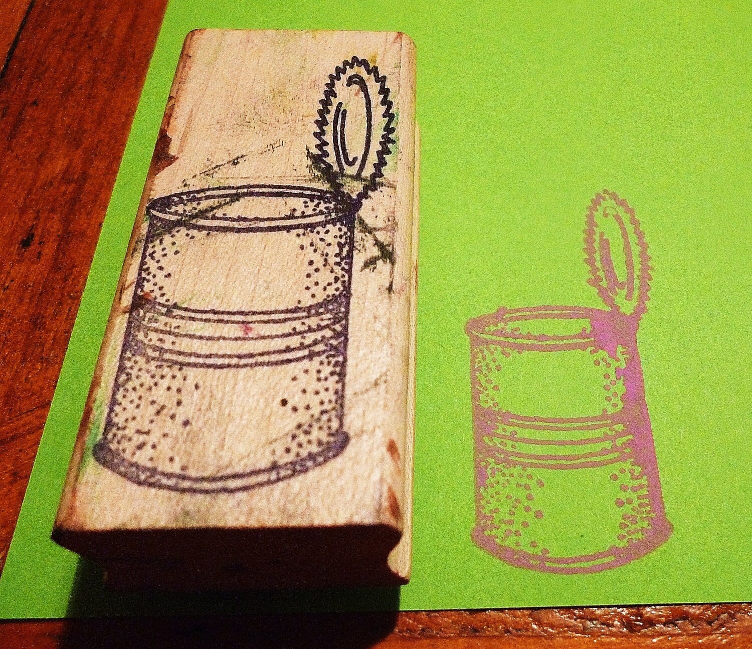 Old Fashioned Tin Can Rubber Stamp
