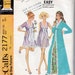 Misses Long or Short Robe & Nightgown Pattern - Size 10, Bust 32 1/2" - McCall's 2177