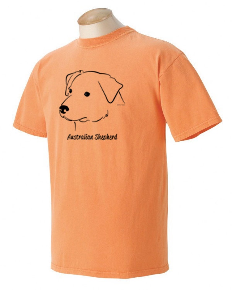 Australian Shepherd Garment Dyed Cotton Tshirt by WryToastDesigns