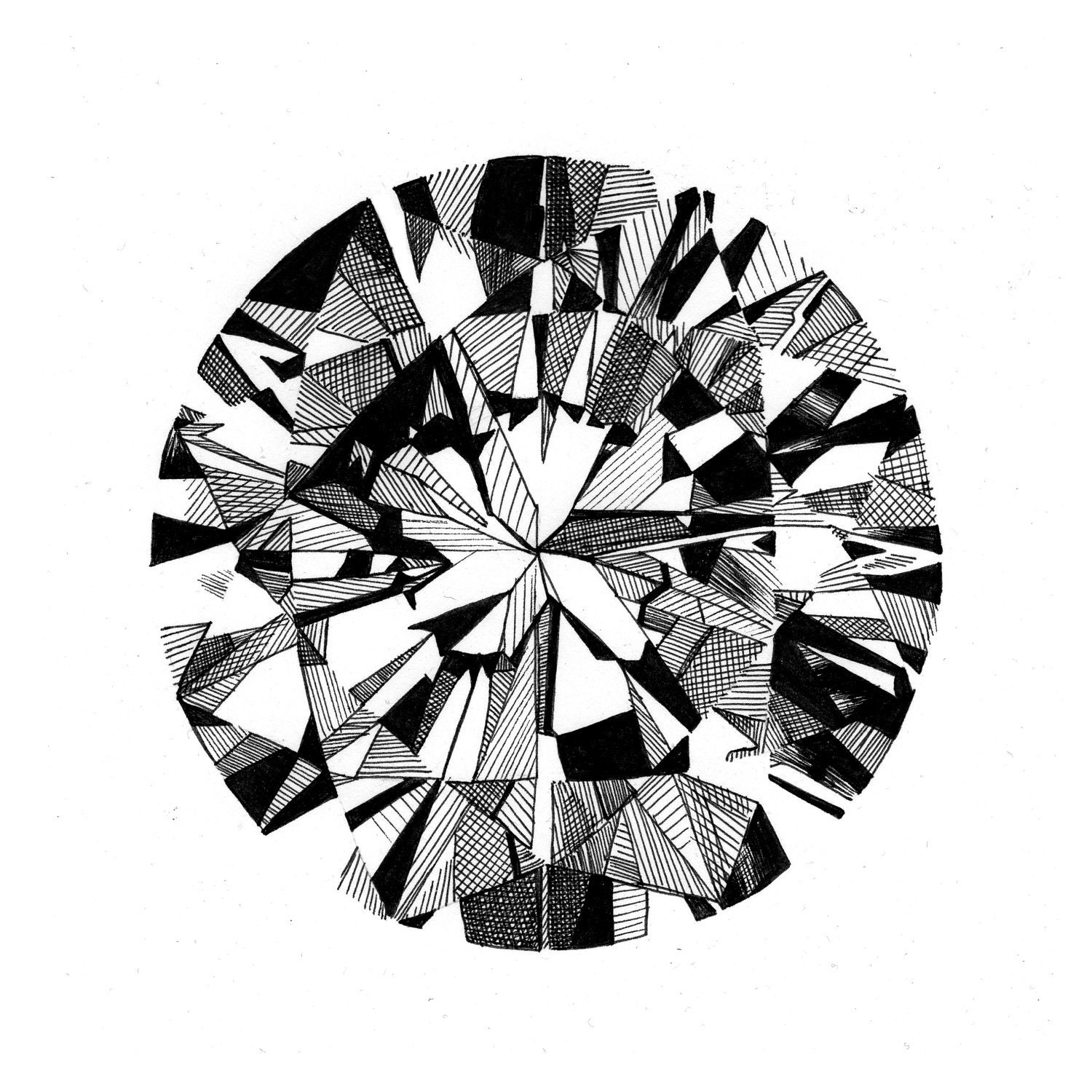 gem in pen sketch Print on Diamond by Etsy BettsandBrand