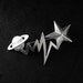 Vintage Brooch 70s Mod Cosmic Saturn Star Comet Pin Mixed Metals 20.00 o.b.o.
