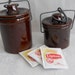 RESERVED Little Brown Crock Pots.. Sets of Two.