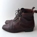 Vintage distressed brown leather lace up grunge boots