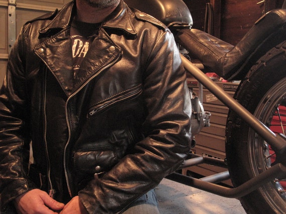 Vintage Leather Motorcycle Jacket by VintageWoodsman on Etsy