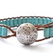 Wildflower single wrap leather bracelet "Turquoise", beachy, boho chic, bohemian bracelet