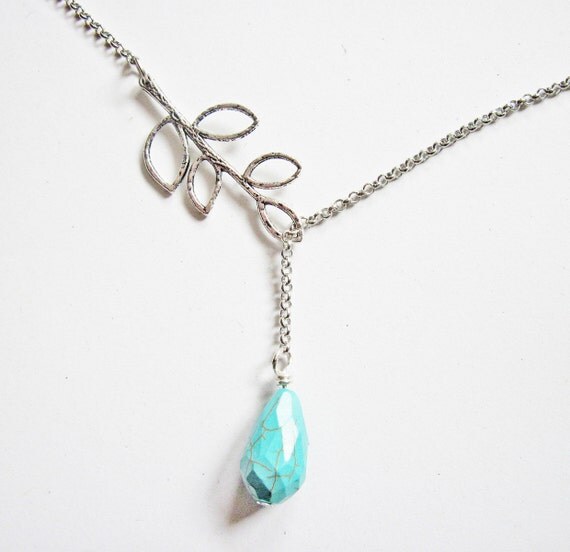 note music jewellery symbol Turquoise Necklace lariat Necklace Turquoise Lariat
