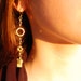 Industrial Dangle Earrings-- Recycled Brass Hardware and Sparkly Czech Beads LONGER VERSION