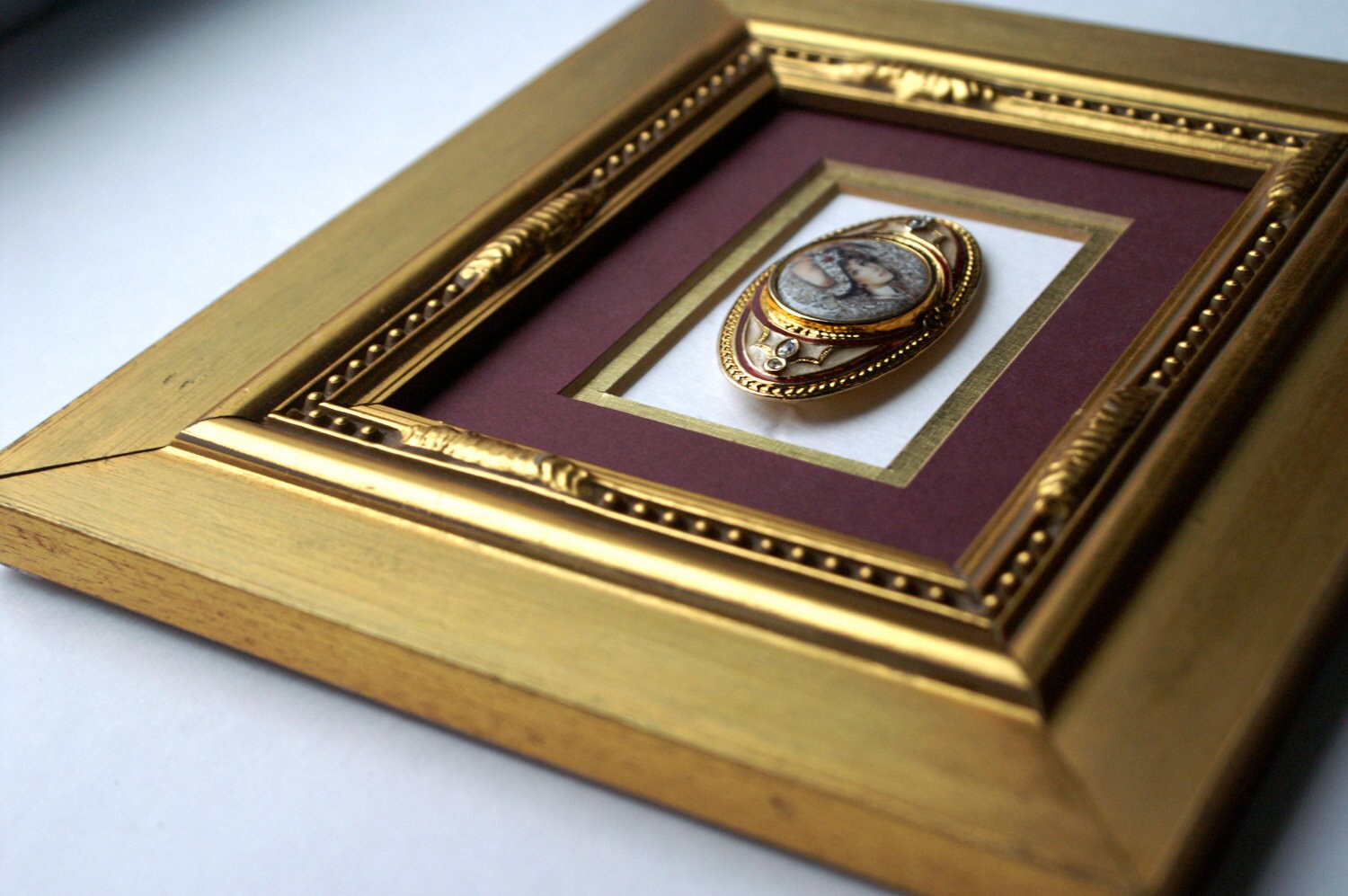 Shadowbox Jewelry Wall Art Upcycled Vintage Costume Cameo