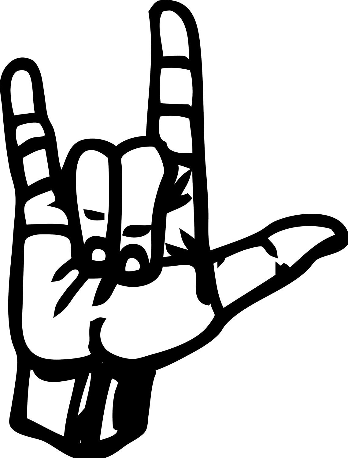 Sign Language I Love You Clipart