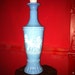 Vintage 1960s Blue Milk Glass Decanter