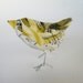 Vintage Book Pages Paper Mache Yellow Bird