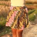 Spring Colorful Tribal Mini Skirt Pink Yellow Black and Turquoise with Sash Belt - Ready to Ship