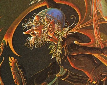 Rumpelstiltskin - Vintage Illustration Storybook Print - Deans A Book of Fairy Tales - Paper Ephemera