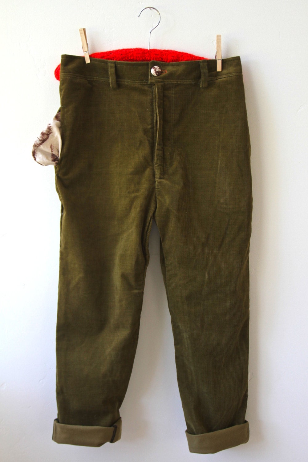 olive green corduroy pants mens