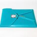 iPad Case - Turquoise Faux Leather - Tablet / E-reader Sleeve - VEGAN - Birdbags "Bird Pad" - FREE SHIPPING