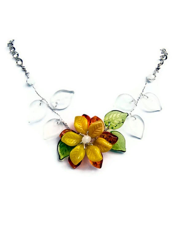 Garden Necklace - Nature Inspired - Yellow and orange