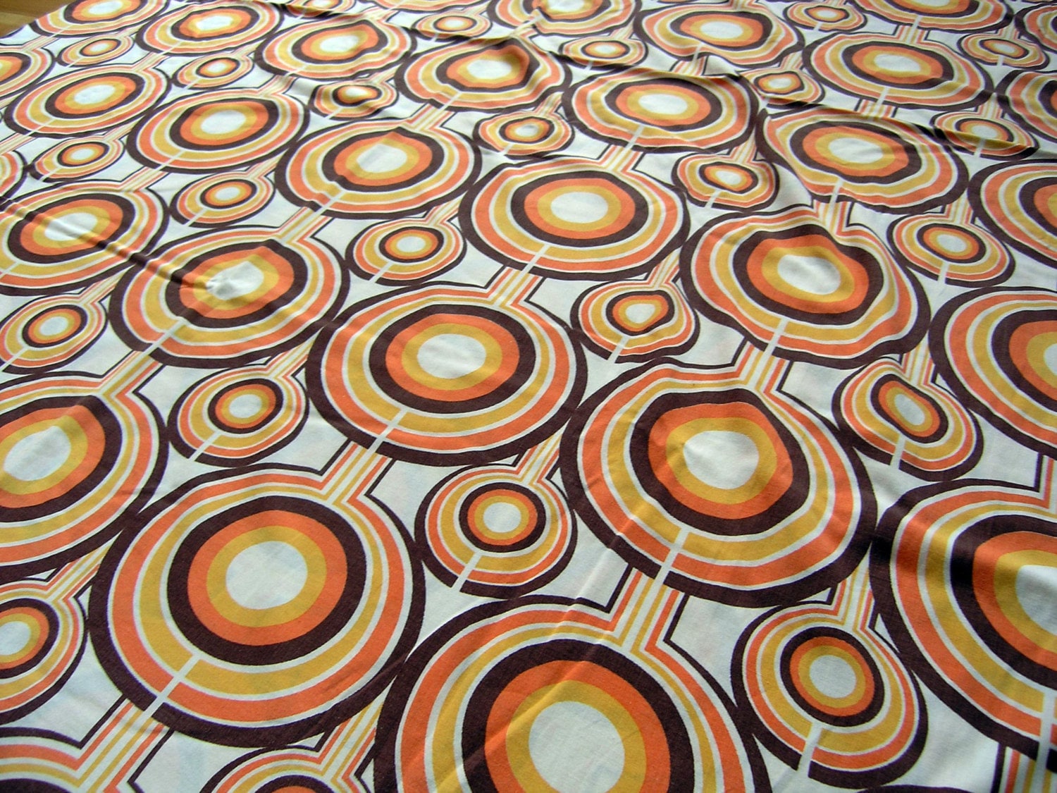 Vintage 1960s 70s Cotton Fabric Funky Retro Fabric by RetroBerlin