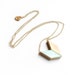 Long Mint Arrow Necklace / geometric wooden tangram chevron pendant necklace in gold & mint green on long chain