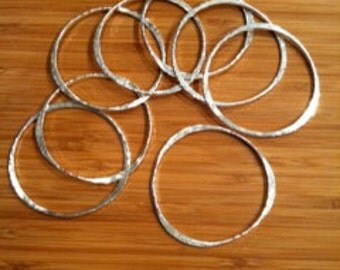Hand hammered sterling silver bangles