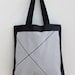 Four Corners Hand-Printed Tote in Black and White - Geometric Tote
