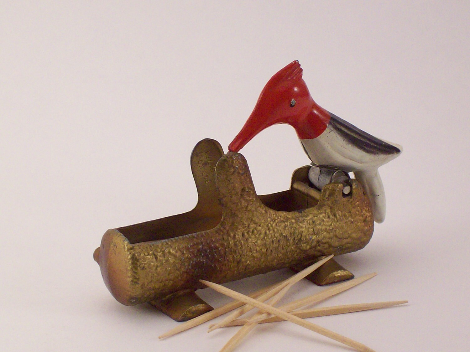 Red Headed Woodpecker toothpick holder by Circa810 on Etsy